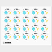 Speelgoed, trendy, cool, leuk, modern gestippelde ronde sticker (Vel)