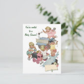 Speelgoed - Uitnodiging Baby shower (Staand voorkant)