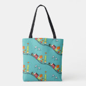 Speelgoed van de voedingskraker en teddybeer train tote bag (Achterkant)
