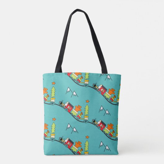Speelgoed van de voedingskraker en teddybeer train tote bag (Achterkant)