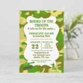 Speelgoed van het leger Soldaat Birthday Invitatio Kaart (Staand voorkant)