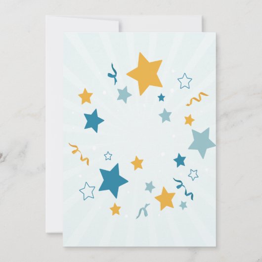 Speelgoed van het vliegtuig, sterren Baby shower Kaart (Achterkant)