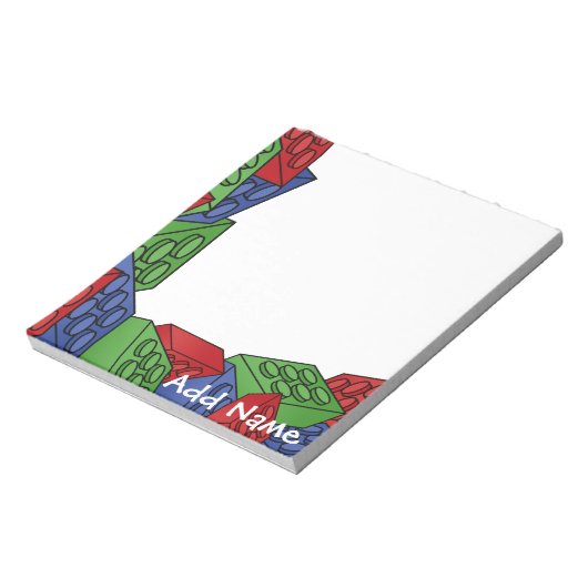 Speelgoed van kinderen - bouwstenen notitieblok (Linkerzijde)