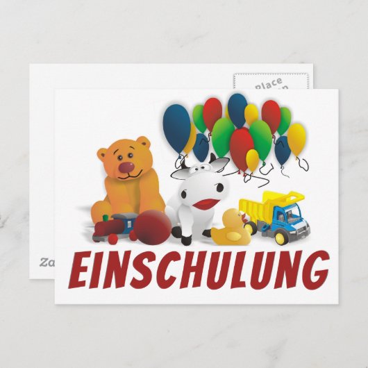 Speelgoed van kinderen briefkaart (Voorkant / Achterkant)