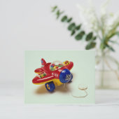 Speelgoed van kleurrijke vliegtuigen voor kinderen briefkaart (Staand voorkant)