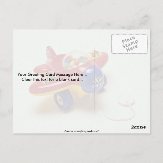 Speelgoed van kleurrijke vliegtuigen voor kinderen briefkaart (Achterkant)