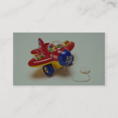 Speelgoed van kleurrijke vliegtuigen voor kinderen visitekaartje (Achterkant)