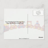 Speelgoed van kunststoftreinen voor kinderen briefkaart (Achterkant)