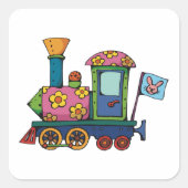 Speelgoed-ventilatortrein Vierkante Sticker (Voorkant)