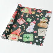 Speelgoed Verhaal Kerst Patroon Modern Cadeaupapier (Uitgerold)