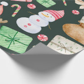 Speelgoed Verhaal Kerst Patroon Modern Cadeaupapier (Hoek)