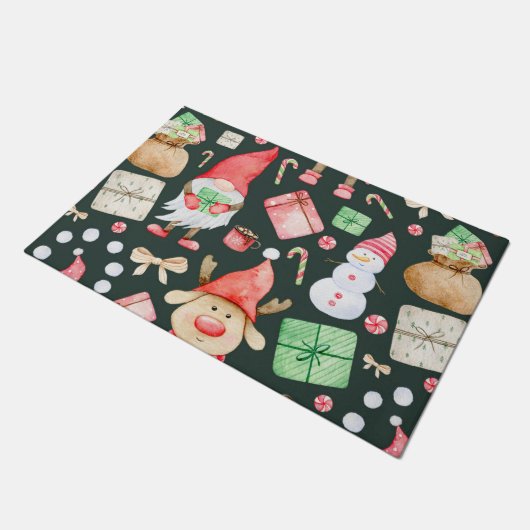 Speelgoed Verhaal Kerst Patroon Modern Deurmat (Schuin)