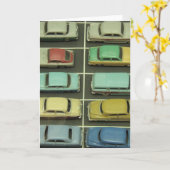 Speelgoed Vintage Cars Wenskaart Kaart (Gele Bloem)