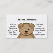 Speelgoed Visitekaartje (Achterkant)