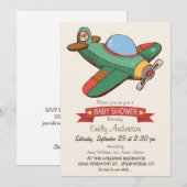  Speelgoed Vliegtuig Baby shower Kaart (Voorkant / Achterkant)