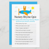 Speelgoed vliegtuig Nursery Rhyme Quiz baby shower (Voorkant / Achterkant)