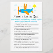 Speelgoed vliegtuig Nursery Rhyme Quiz baby shower (Voorkant)