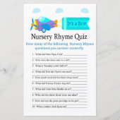 Speelgoed Vliegtuig Nursery Rhyme Quiz baby shower (Voorkant)