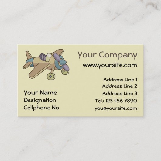 Speelgoed Vliegtuig Visitekaartje (Voorkant)