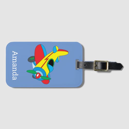 Speelgoed-vliegtuig voor kinderen bagagelabel (Voorkant (horizontaal))