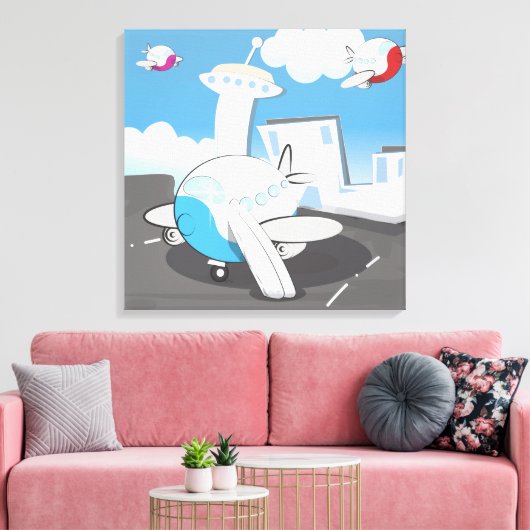 Speelgoed Vliegtuigen Canvas Afdruk (Insitu (Woonkamer))