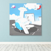 Speelgoed Vliegtuigen Canvas Afdruk (Insitu (Houten vloer))