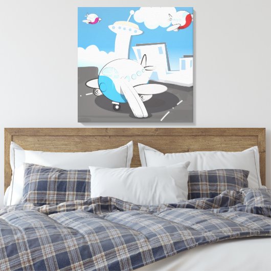 Speelgoed Vliegtuigen Canvas Afdruk (Insitu (Slaapkamer))
