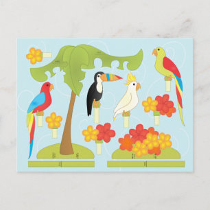 Speelgoed vogels uitnodiging briefkaart