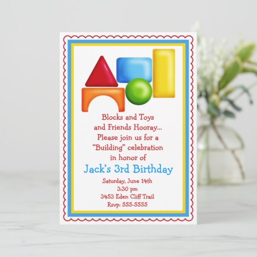 Speelgoed voor bouwstenen kaart (Staand voorkant)