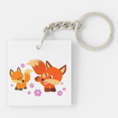 Speelgoed voor Cartoon Foxes Acrylische Sleutelhan Sleutelhanger (Achterkant)