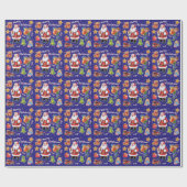 Speelgoed voor de kerstman, inpakpapier blauw (Vlak)