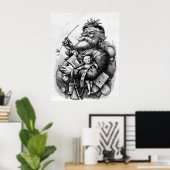 Speelgoed voor de kerstman zwart-wit poster (Thuiskantoor)