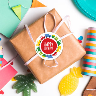 Speelgoed voor jongens Vervoersauto Taart Happy Bi Ronde Sticker