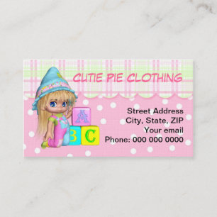 Speelgoed voor kinderen, kleding, dagkleding, visi visitekaartje