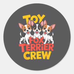 Speelgoed Vos Terrier Bemanning Cartoon Kleine Ame Ronde Sticker