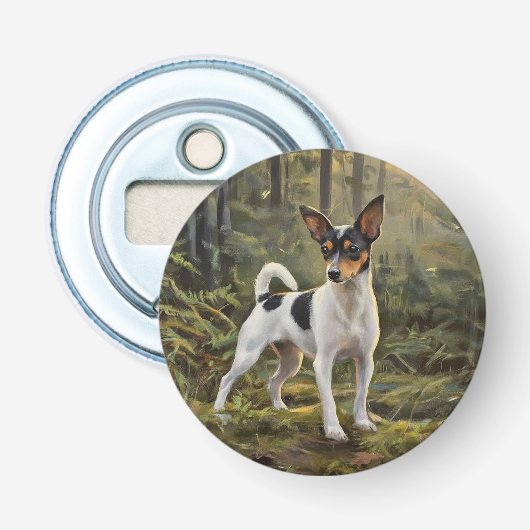 Speelgoed Vos Terrier Button Flesopener (Voorkant)