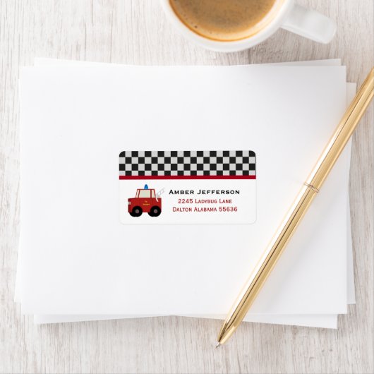 Speelgoed Vuurwerkauto-Adresetiketten Etiket (Insitu)