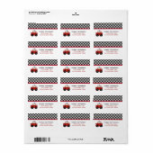 Speelgoed Vuurwerkauto-Adresetiketten Etiket (Full Sheet)