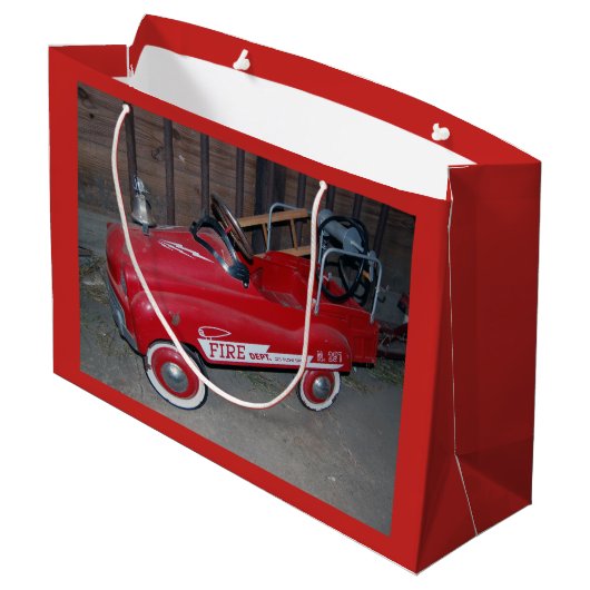 Speelgoed Wagon kerstvuurwagen Groot Cadeauzakje (Achterkant Gekanteld)