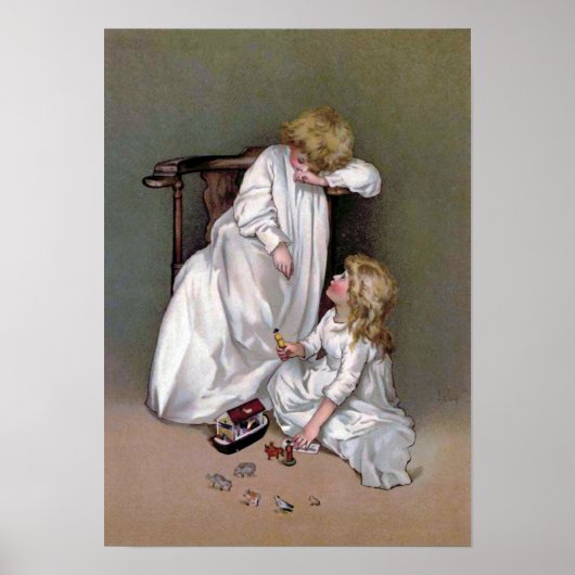 "Speelgoed weggooien" Vintage Poster (Voorkant)