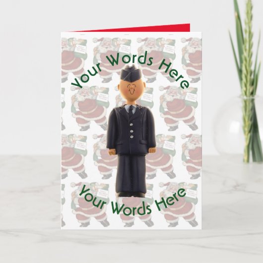 Speelgoed White Airman Custom Kerstmis Feestdagen Kaart (Voorkant)