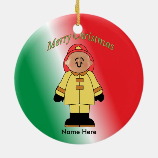 Speelgoed White Fireman Custom Keramisch Ornament (Achterkant)