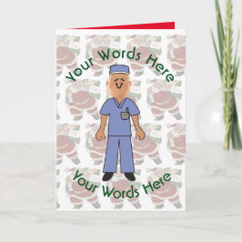 Speelgoed White Male Doctor, aangepast kerstfeest Feestdagen Kaart
