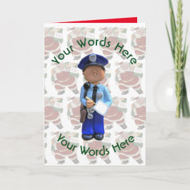 Speelgoed White Policeman Custom Kerstmis Feestdagen Kaart