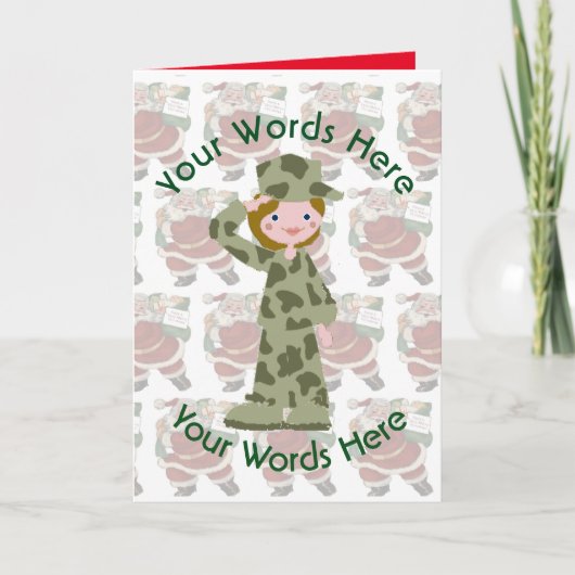 Speelgoed White Vrouw Soldaat-kerstdagen Feestdagen Kaart (Voorkant)