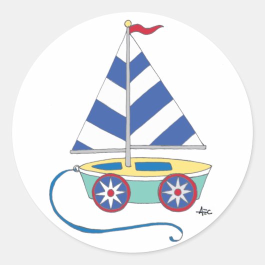 Speelgoed Zeilboot Sticker (Voorkant)