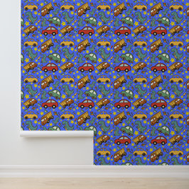 Speelgoedauto's & Dinosauriërs Behang