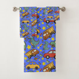Speelgoedauto's & Dinosaurussen Bad Handdoek