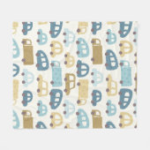 Speelgoedauto's & vrachtwagens | Stofblauw Beige Fleece Deken (Voorkant (Horizontaal))
