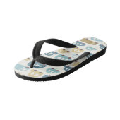 Speelgoedauto's & Vrachtwagens | Stofblauw Beige Kinder Teenslippers (Schuin)